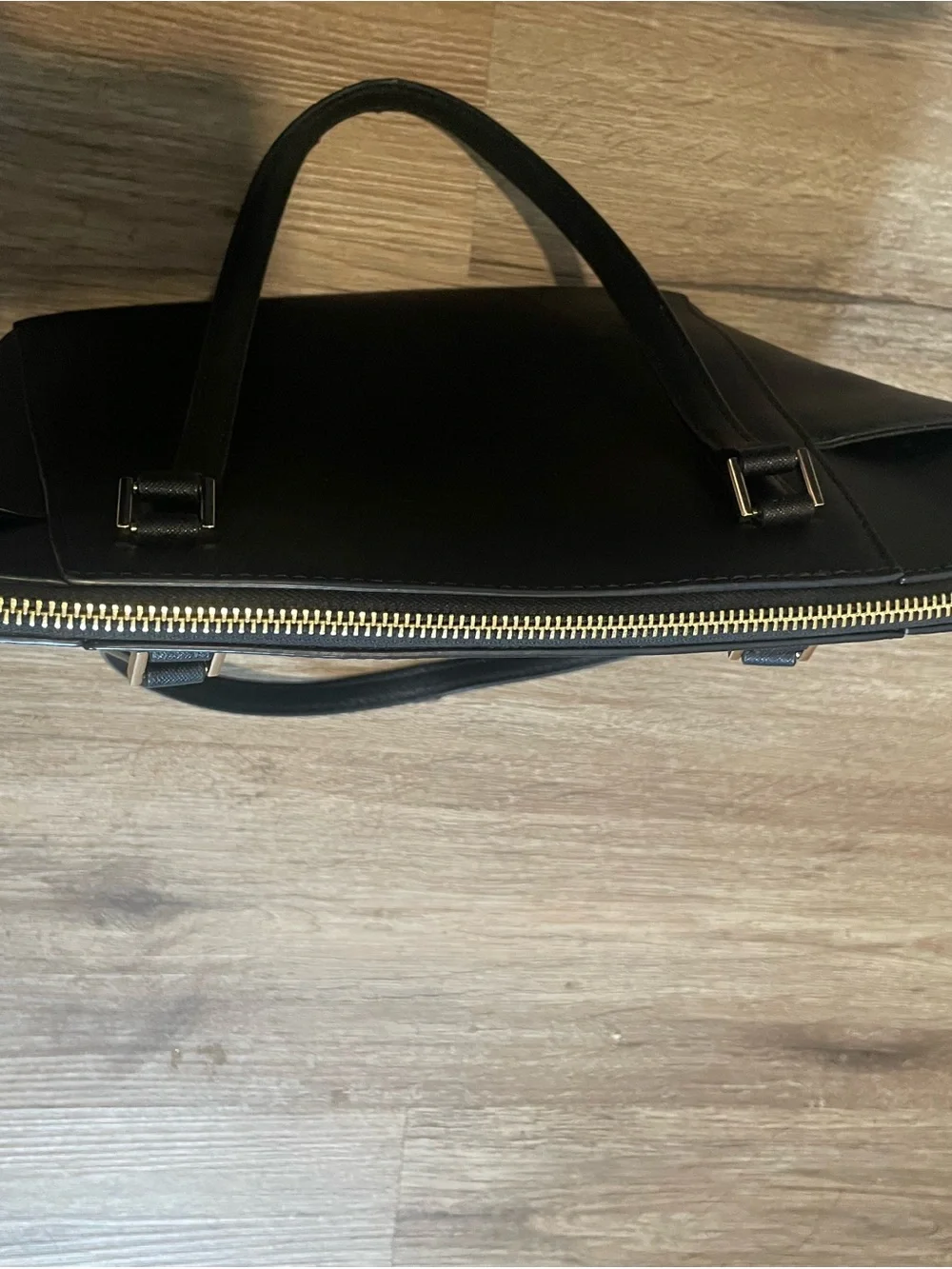 Michael Kors Black Saffiano Tote with Gold Accents